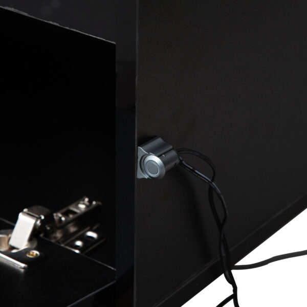 Floating TV Stand, Wall Mounted TV Shelf With Led Lights & Power Outlet,High Gloss TV Cabinet For Black Tv Stands For Living Room - Image 6