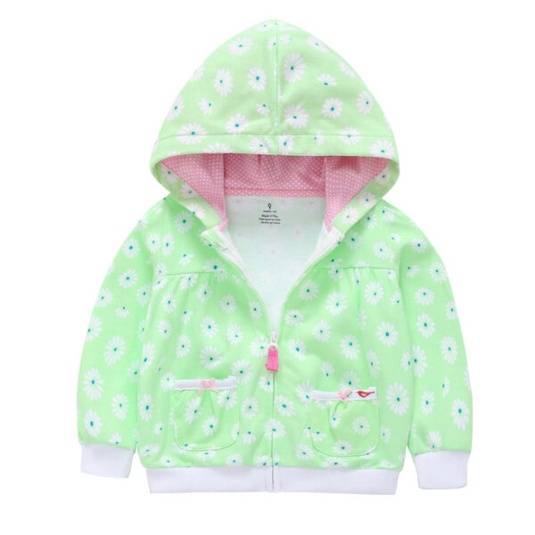 Girls Candy Color Hooded Zipper Coat Tops - Image 5