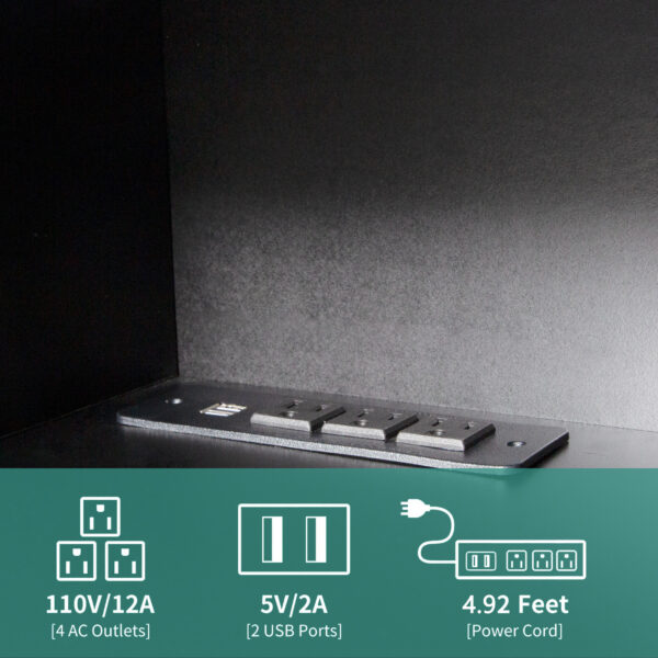 Floating TV Stand, Wall Mounted TV Shelf With Led Lights & Power Outlet,High Gloss TV Cabinet For Black Tv Stands For Living Room - Image 5