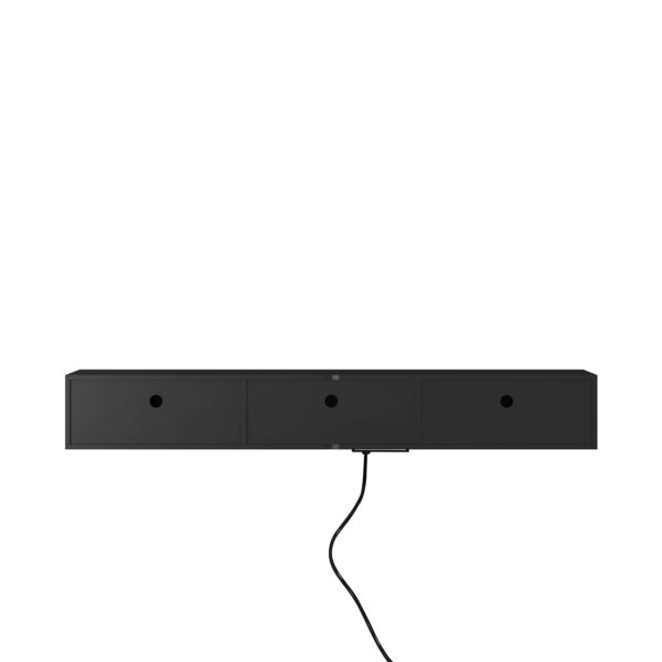 Floating TV Stand, Wall Mounted TV Shelf With Led Lights & Power Outlet,High Gloss TV Cabinet For Black Tv Stands For Living Room - Image 10