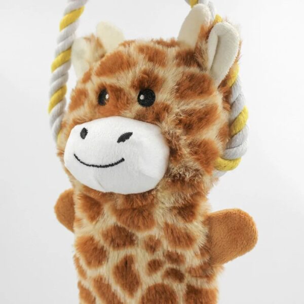 Funny Plush Dog Toys Stuffed Animal-Shaped Zebras Elephant Pet Chew Squeaky Toy Bite Resistant With Rope - Image 4