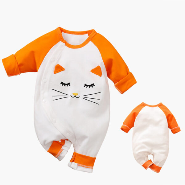 Baby Cartoon Crawling Clothing Cotton Long-sleeved Breasted Romper - Image 4
