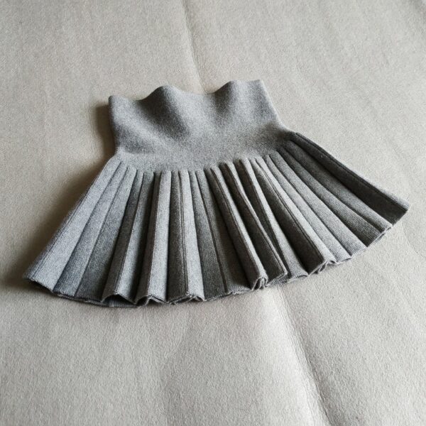Girls Autumn Clothing Knitted Skirt High Waist Pleated - Image 3