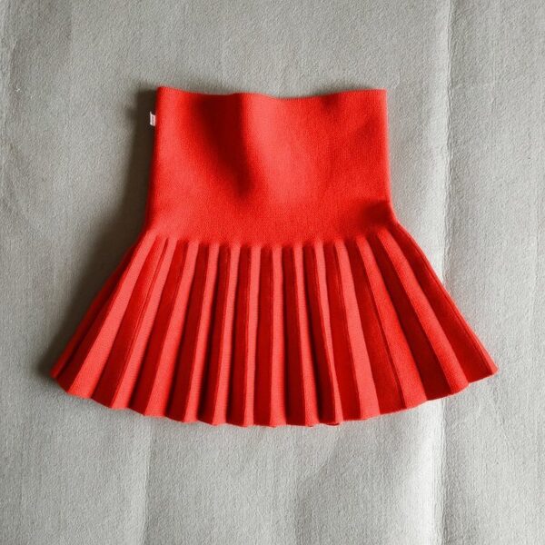 Girls Autumn Clothing Knitted Skirt High Waist Pleated - Image 4