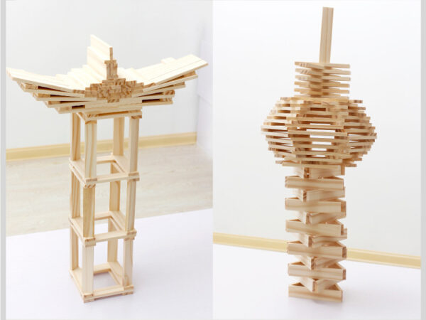 Log Construction Wooden Puzzle Assembling Building Block Toy - Image 3