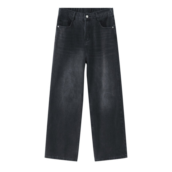 Korean Version Loose Elastic Waist Straight Casual Jeans For Men - Image 3