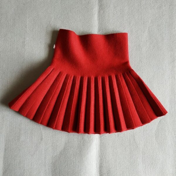 Girls Autumn Clothing Knitted Skirt High Waist Pleated - Image 2