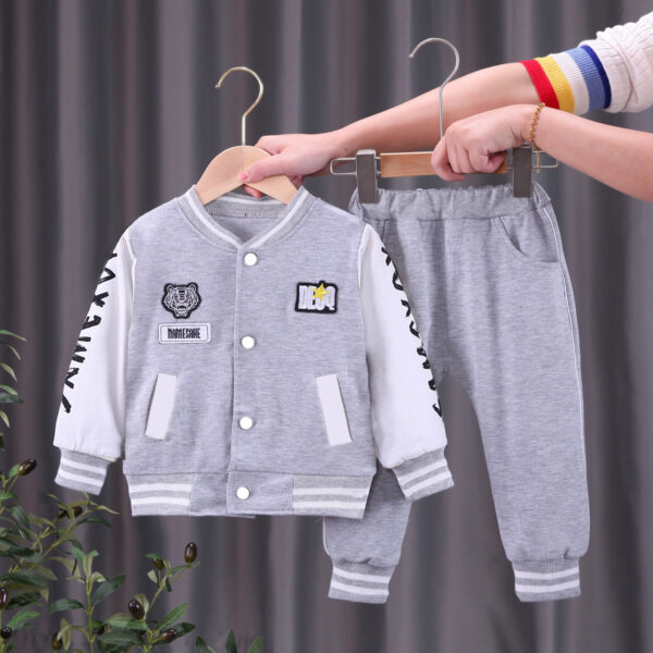 Boys Baseball Jacket Korean Two-piece Set - Image 4