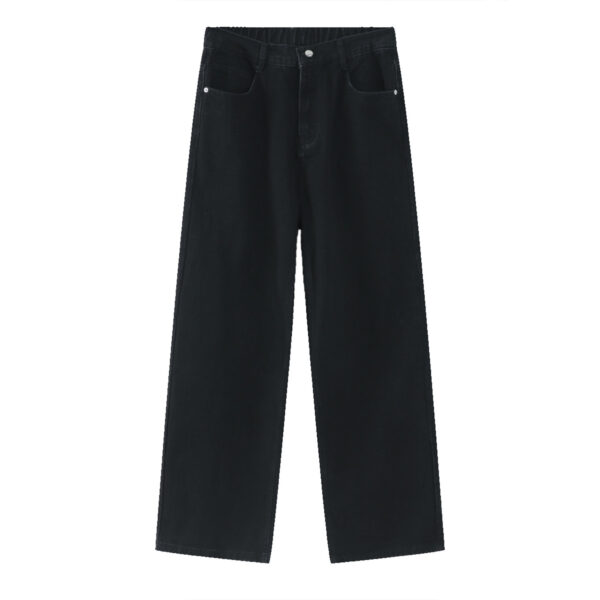 Korean Version Loose Elastic Waist Straight Casual Jeans For Men - Image 4