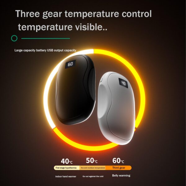 Electric Hand Warmer Reusable Warmer Hand Digital Display USB Rechargeable Power Bank For Winter Camping Hunting Outdoor - Image 4