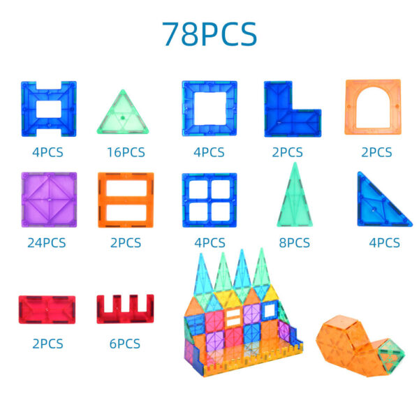 Magnetic Tiles Building Blocks Creative Construction Toy - Image 5