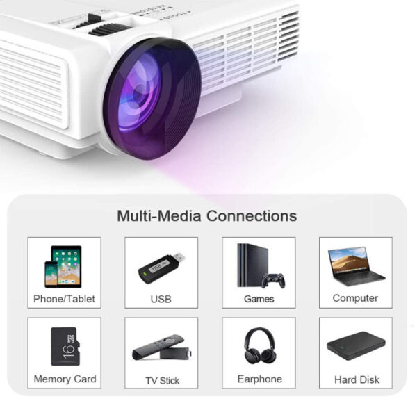 The Projector Is a Small Mini Home Theater 1080p Hd Portable Projector Computer - Image 6