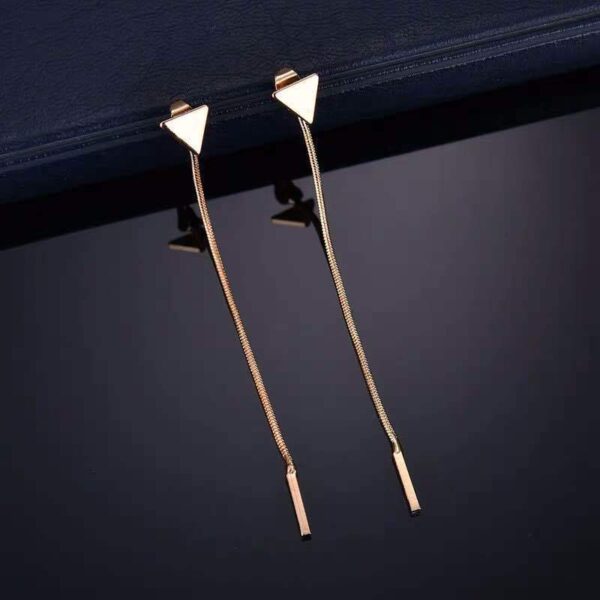 ALong Earrings Female Tassel Earrings Triangle Earrings Small Earrings - Image 5