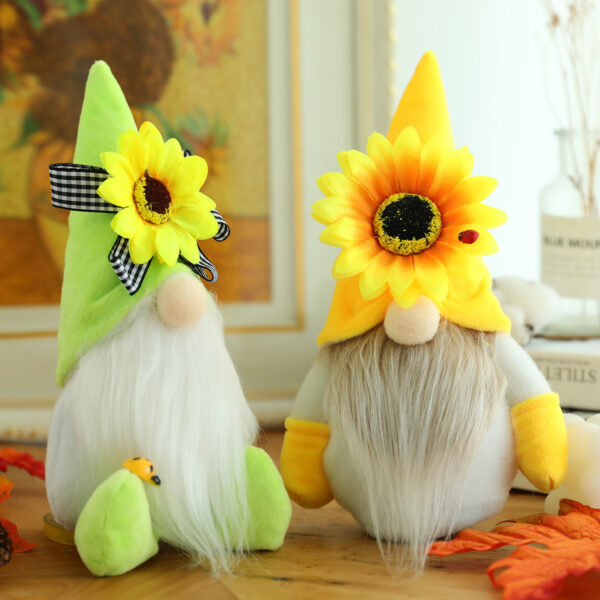 Sunflower Bumble Bee Striped Gnome Scandinavian Honey Bee Elfs Home Decorative Plush Doll Figurines Faceless Doll Ornament - Image 4