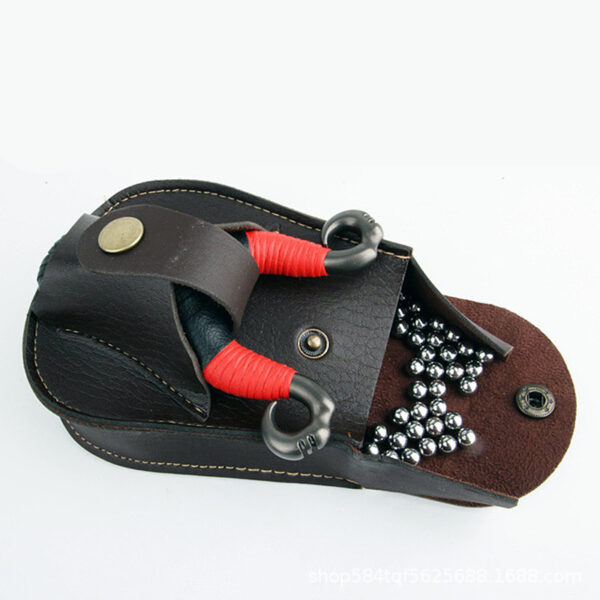 Slingshot All-In-One Bag Leather Belt Bag Steel Ball Bag Marbles Are Durable And Not Deformed Outdoors - Image 3