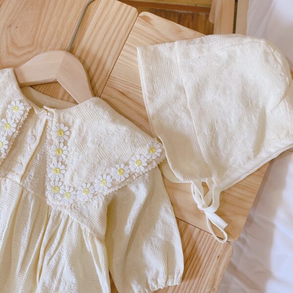 0-2 Years Old Baby Daisy Romper Spring Baby Square Neck Long-sleeved Shirt - Image 6