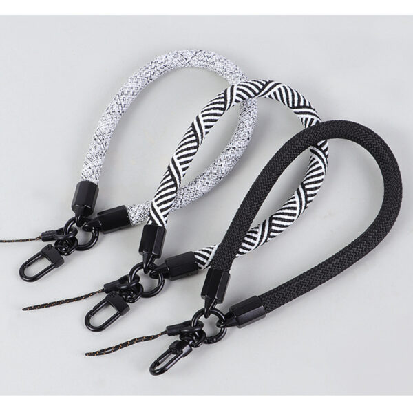 Mobile Phone Short Polyester Rope Anti-theft Wrist Strap Keychain