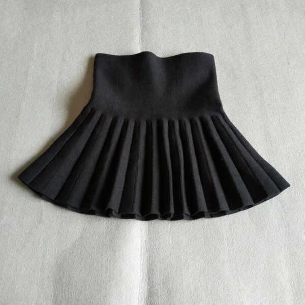 Girls Autumn Clothing Knitted Skirt High Waist Pleated - Image 8