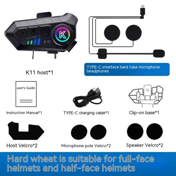 Motorcycle Helmet Heavy Bass Long Endurance Waterproof Bluetooth Headset - Image 5