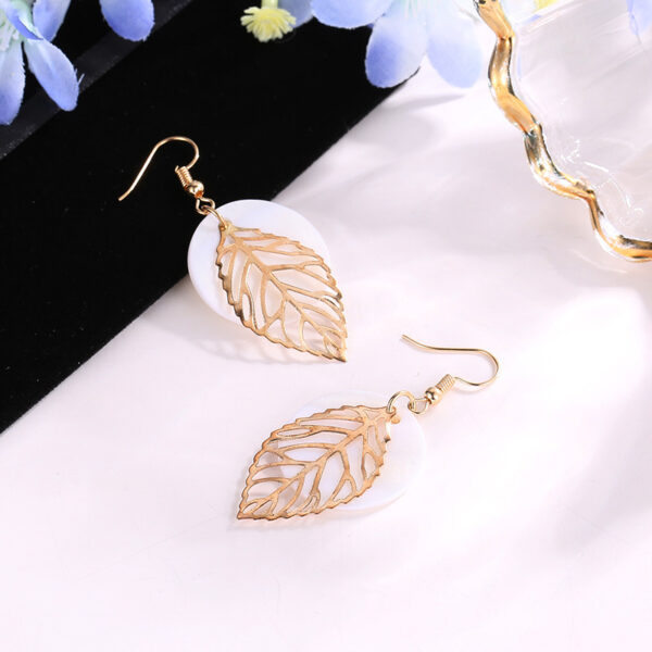All-match Geometric Earrings Natural Shell Leaf Combination Earrings Earrings Earrings - Image 5