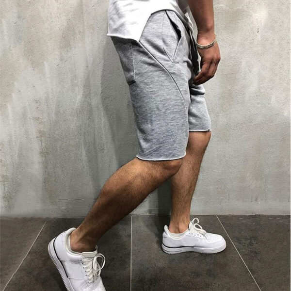 summer mens gym sports sport grey shorts for men - Image 4