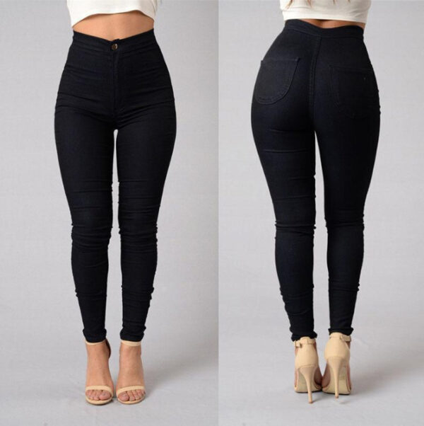 Casual Pants For Women High Waist Stretch Slim Trouser Skinny Candy Color Jeans - Image 4