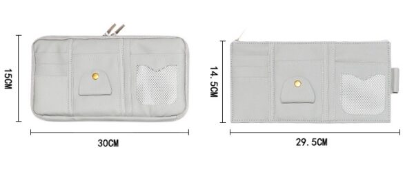 Car Sun Visor Organizer Storage Holder Full Leather Wrap - Image 2