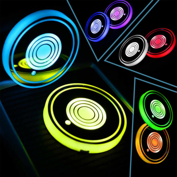 USB Charging Car Led Cup Holder Water Bottom Mat - Image 8