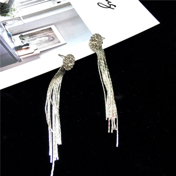 Crystal tassel earrings earrings - Image 5