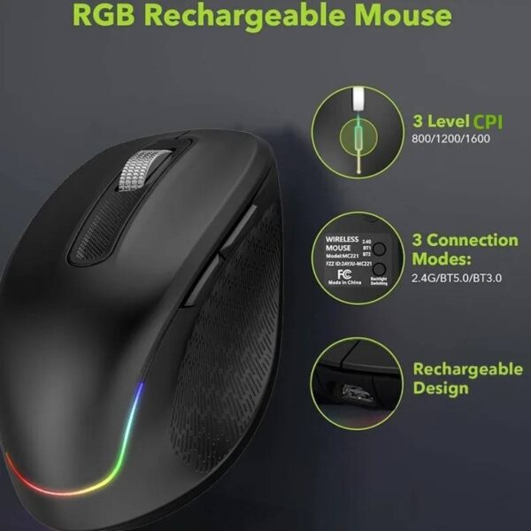 Wireless Bluetooth Dual-mode Charging Keyboard And Mouse Combination Suit Mute Ergonomic - Image 2