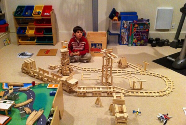 Log Construction Wooden Puzzle Assembling Building Block Toy - Image 8