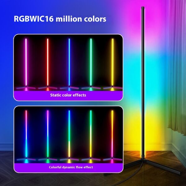 LED Magic Color Floor Ambience Light RGB Bluetooth TV E-sports Room Corner Lamp Voice-controlled Sound Pickup Light - Image 4