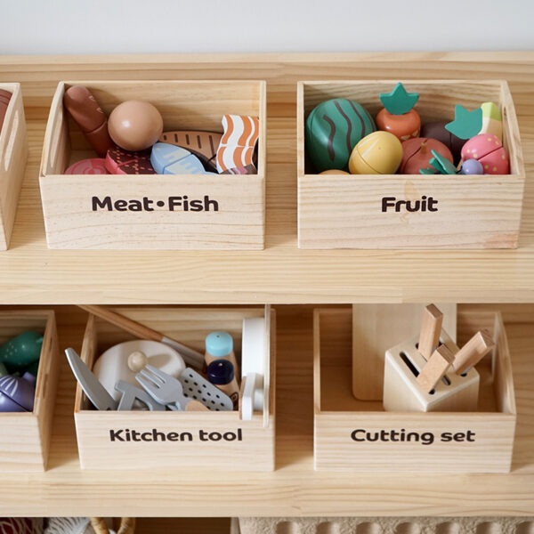 Wood Magnetic Vegetables Fruit Cut Meal Group - Image 9