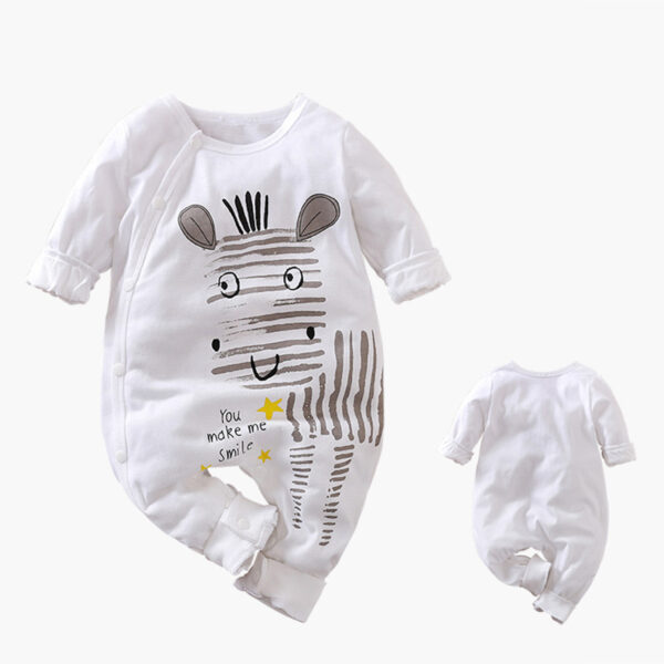 Baby Cartoon Crawling Clothing Cotton Long-sleeved Breasted Romper - Image 6