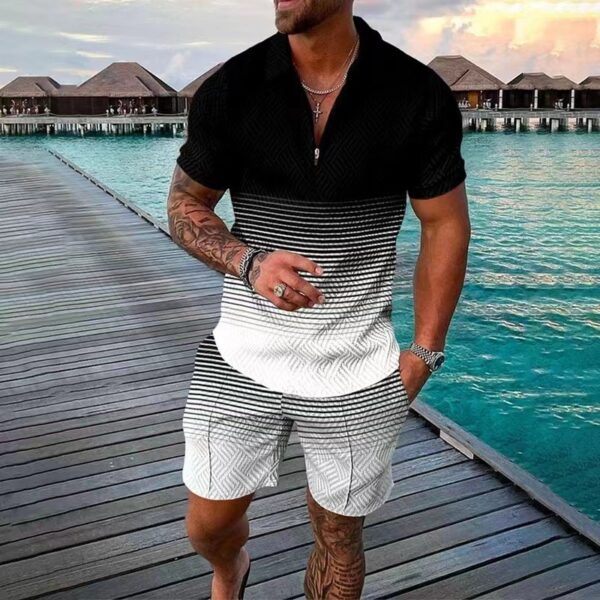 New Men's Summer Short Sleeve Shorts Casual Suit - Image 6