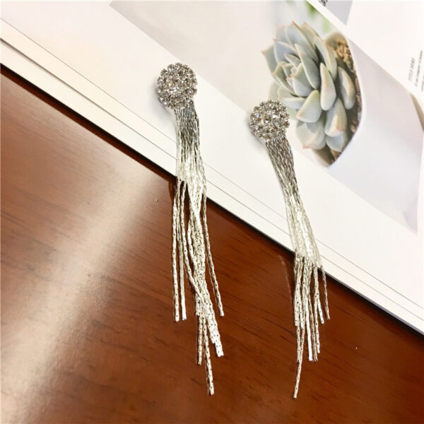 Crystal tassel earrings earrings - Image 2