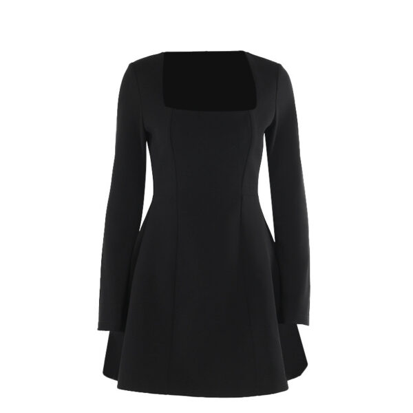 Women's Clothing Slim Fit Square Collar Long Sleeve Dress Women - Image 6