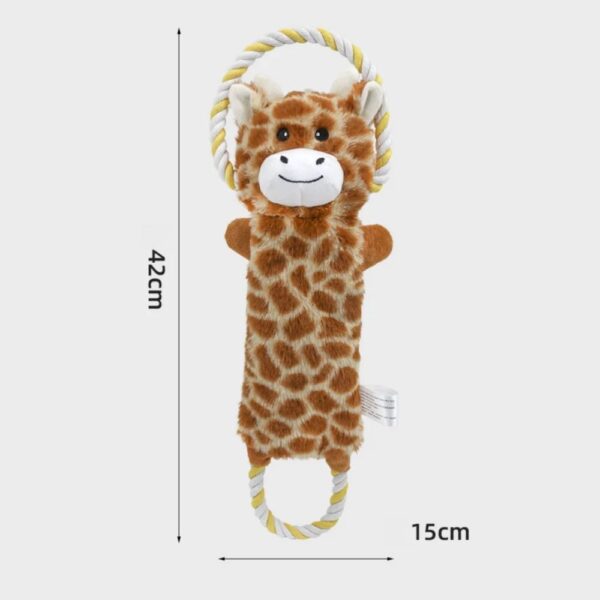 Funny Plush Dog Toys Stuffed Animal-Shaped Zebras Elephant Pet Chew Squeaky Toy Bite Resistant With Rope - Image 9