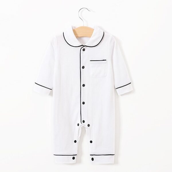 Baby pajamas solid color baby onesies kids clothes - Image 3