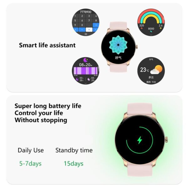 Ultra Slim Smart Watch For Men Women, 1.43 AMOLED Screen Fitness Watches ,  LP67 Outdoor Watch For Android Ios - Image 9