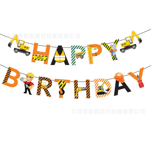 Construction Vehicle Building Birthday Decoration - Image 3