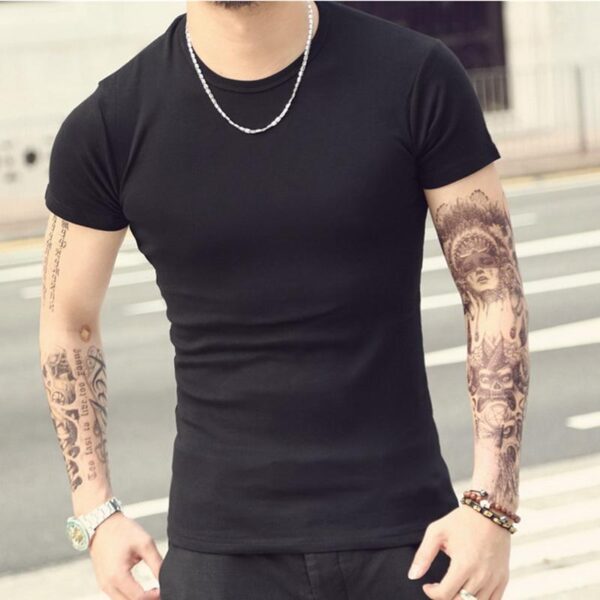 Mens Short Sleeve O-neck Slim T Shirt - Image 8