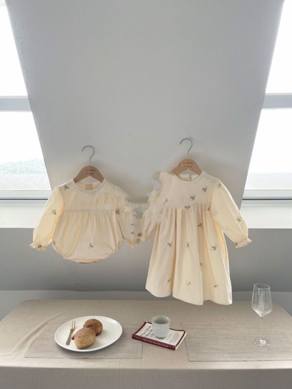 Toddler Baby Embroidery Climbing Suit Onesie Girl's Dress - Image 6