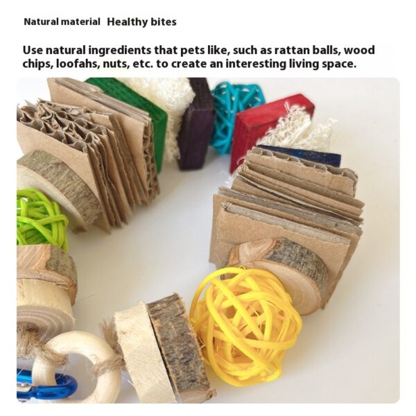 Colorful Wooden Hanging String Rabbit Hamster Molar Vine Bal Parrot Toys - Image 9