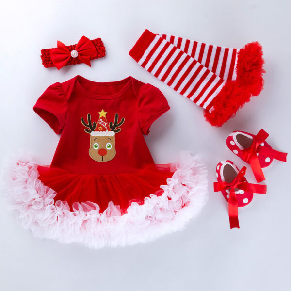 Children's Clothing Christmas Baby's Gown 4-piece Set - Image 8