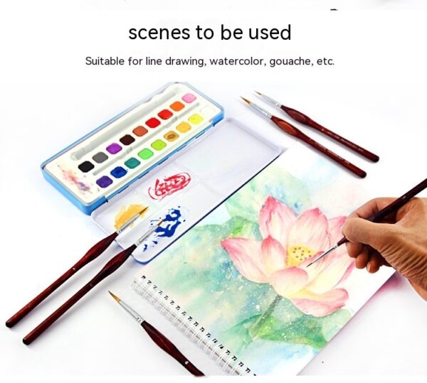 Ultra-fine Three-side Hook Line Pen Watercolor Gouache Fine Pen Outline Pigment Liner Painting Feature Brush Ultra-fine Chinese Painting Hand-painted - Image 3
