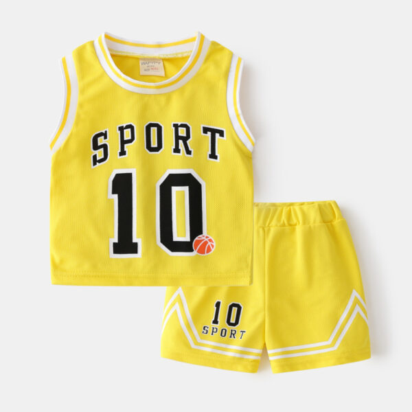 Children's Basketball Clothing Suits Baby Vest Suit Boys Sweatshirt Two-piece Summer Style Tide - Image 4