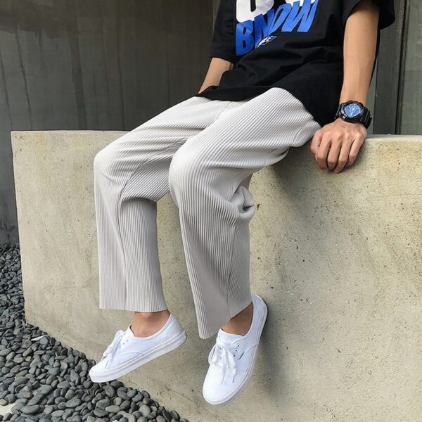Mens Loose Pleated Fashion And Comfort Pants - Image 4