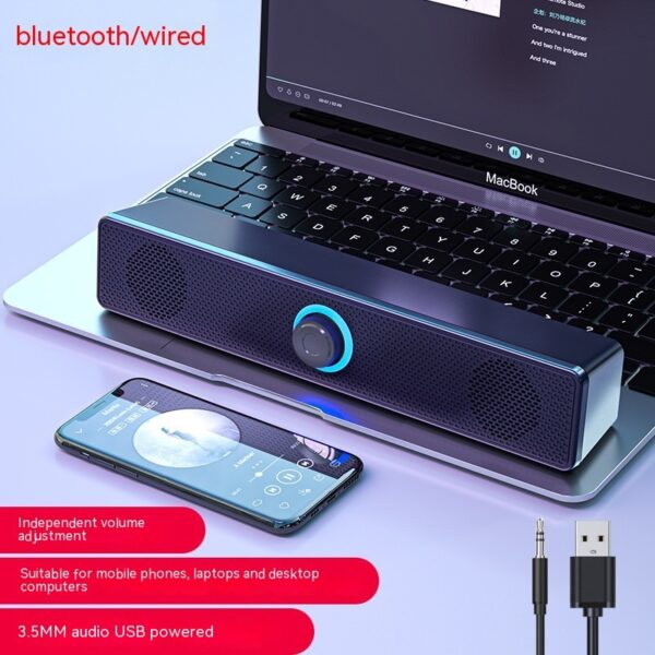 Strip Loudspeaker Home Desktop Computer Wired Speaker Mobile Phone Notebook Bluetooth Audio - Image 2
