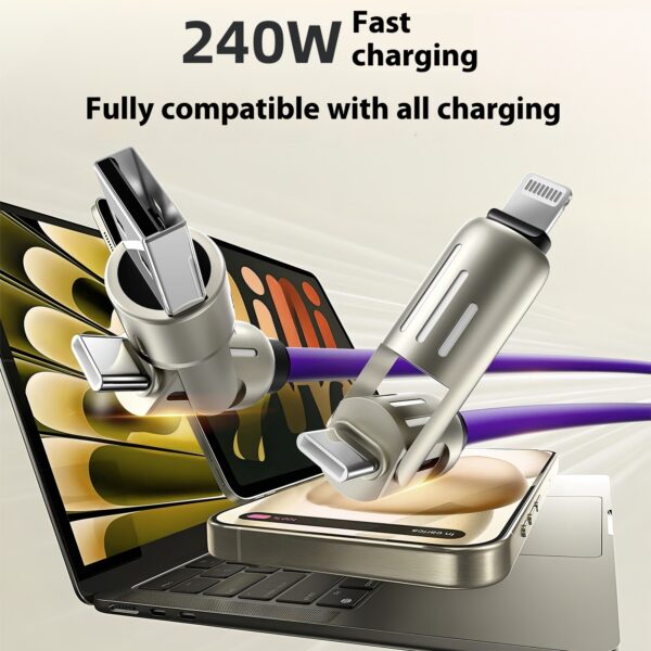 240W Data Cable Fast Charging Two-to-two Charging Cable - Image 8